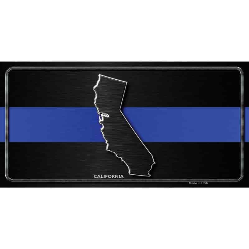 California Thin Blue Line Police Decal - 6x3 Inch - Novelty Rectangle Sticker Decal - Sheriff Water Resistant Car Truck Window Craft Supply
