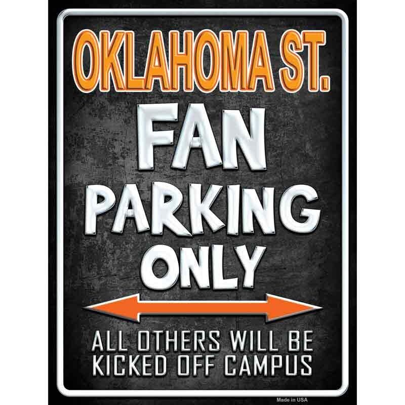 Oklahoma State Fan Parking Only Only Decal - 6x4.5 Inch - Novelty Rectangle Sticker Decal - Water Resistant Car Truck Window Craft Supply