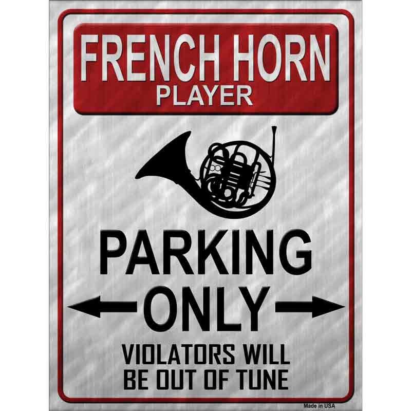 French Horn Player Parking Only Violators Decal - 6x4.5 Inch - Funny Novelty Sticker Decal - Water Resistant Car Truck Window Craft Supply