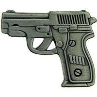 38 Cal Pistol Lapel Pin - Handgun Pistol Gun Pin - Pewter Pin Backpack Tie Shirt Trading Button Pinback Craft Supply