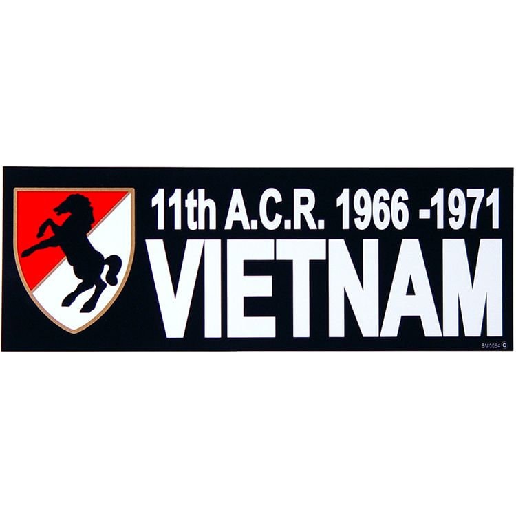 11th Armored Cavalry Regiment ACR Vietnam Bumper Sticker Decal - 1966-1971 Vietnam War Military Vets Veteran Navy Marines Army Craft Supply