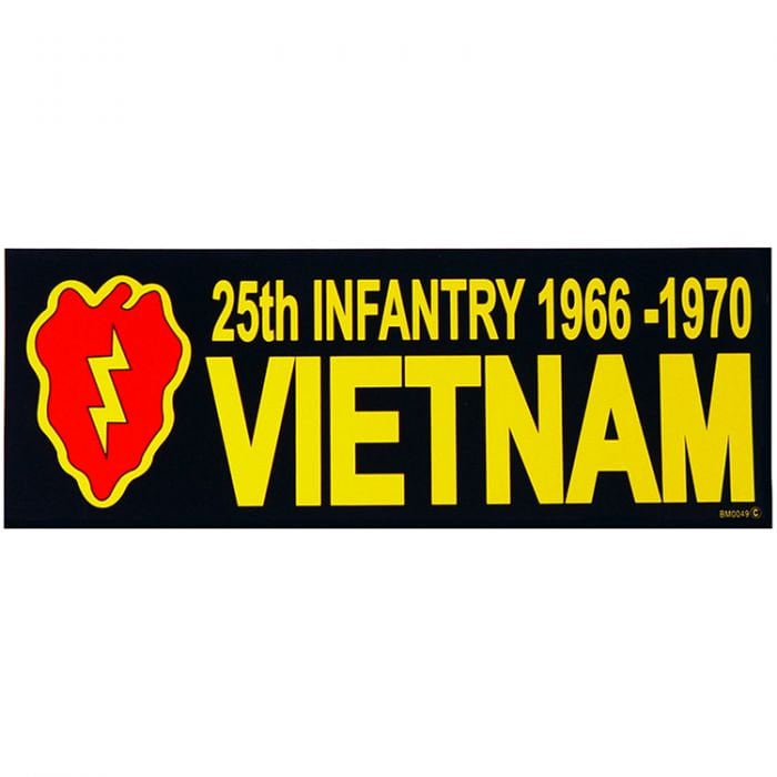 25th Infantry Division Vietnam Bumper Sticker Decal - 1966-1970 Vietnam War Military Vets Veteran Navy Marines Army Craft Supply