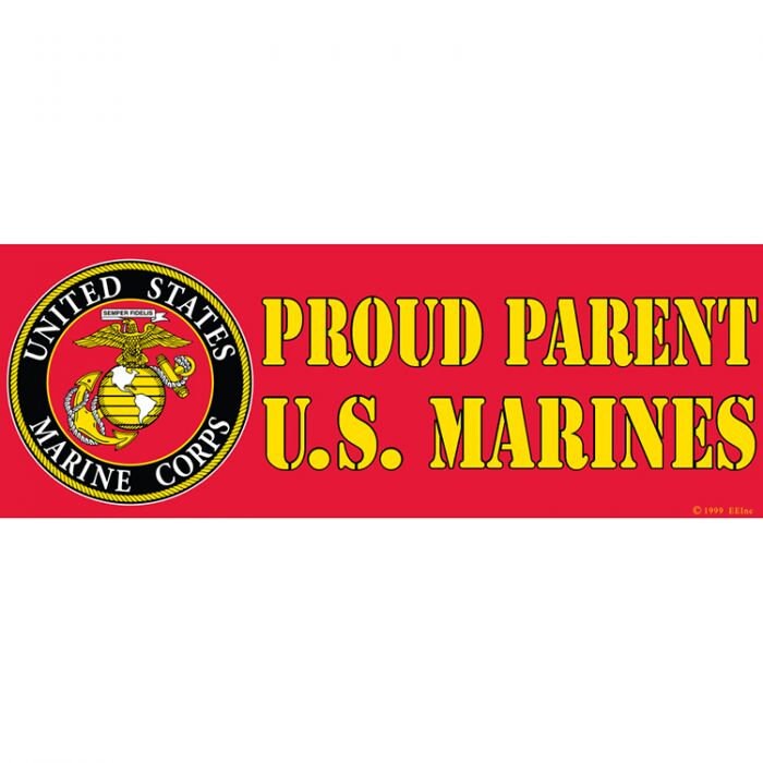 PROUD PARENT U.S. MARINES Bumper Sticker Decal - Usmc Proud Mom Dad Veteran Vets Military Navy Marines Army Craft Supply