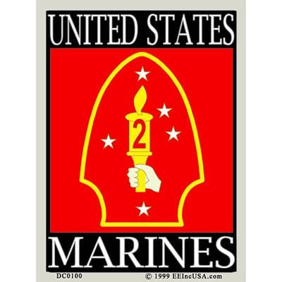 2nd Marine Division Sticker Decal - United States Marine Corps Marine Expeditionary Camp Lejeune Veteran Vets Military Marines Craft Supply