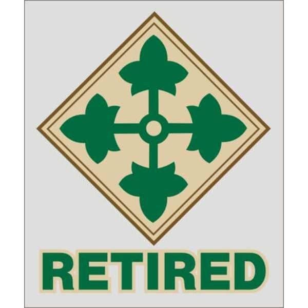 U.S. ARMY 4th Infantry Division Retired Clear Decal Sticker - United States Army Clear Decal For Car Truck Window Vehicle Military