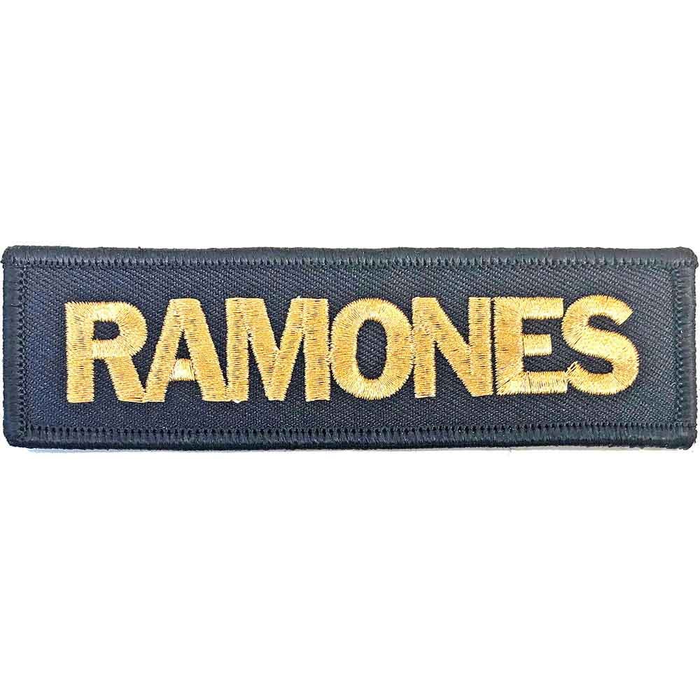RAMONES Gold Logo Patch - Approx 1x3 Inch - Ramones Punk Rock Band Embroidered Patch Applique Craft Supply - Officially Licensed