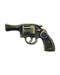38 Special Pistol Lapel Pin - Pistol Gun Revolver Vintage Style - Pewter Pin Backpack Tie Shirt Trading Button Pinback Craft Supply