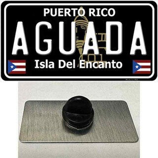 Aguada Puerto Rico Lapel Pin - Black License Plate Metal Hat Pin Backpack Tie Shirt Button Pinback Craft Supply
