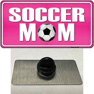 Soccer Mom Pink Lapel Pin - Sports Metal Hat Pin Backpack Tie Shirt Button Pinback Craft Supply