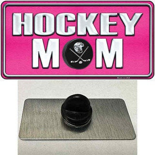 Hockey Mom Pink Lapel Pin - Sports Metal Hat Pin Backpack Tie Shirt Button Pinback Craft Supply