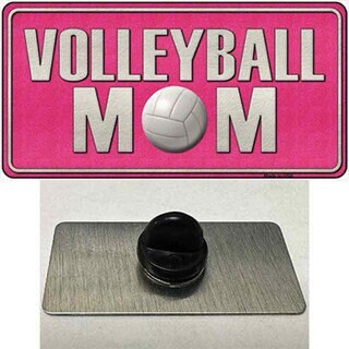 Volleyball Mom Pink Lapel Pin - Sports Metal Hat Pin Backpack Tie Shirt Button Pinback Craft Supply