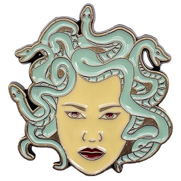 MEDUSA Lapel Pin - 1.25 Inch - Enamel Greek Mythology Feminist Witch Lapel Pin Craft Supply