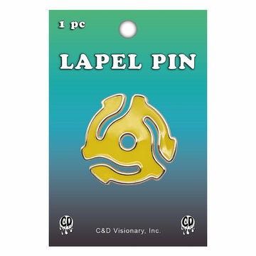 45 Record Insert Lapel Pin - 1.25 Inch - Enamel Vinyl Record 45 Rpm Turntable Adapter Lapel Pin Craft Supply