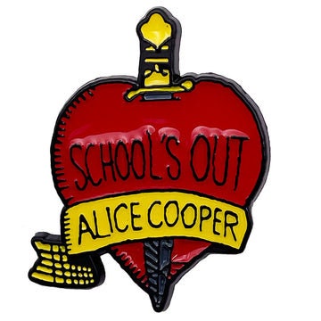 ALICE COOPER Lapel Pin - 1.25 Inch - Alice Cooper School's Out Logo Album Tour Rock Band Craft Supply