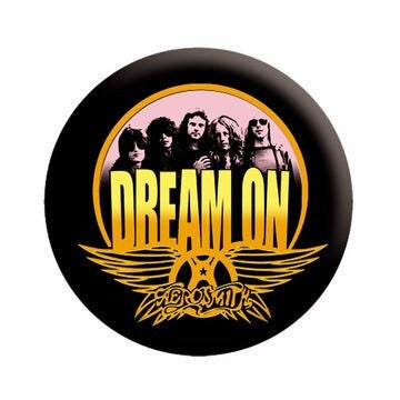 AEROSMITH Pinback Button Badge - Steven Tyler, Joe Perry Aerosmith Dream On Rock Band - Round 1.25" Button Craft Supply