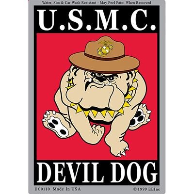 USMC Devil Dog Sticker Decal - United States Marine Corps 5th Marine Regiment Veteran Vets Military Marines Craft Supply