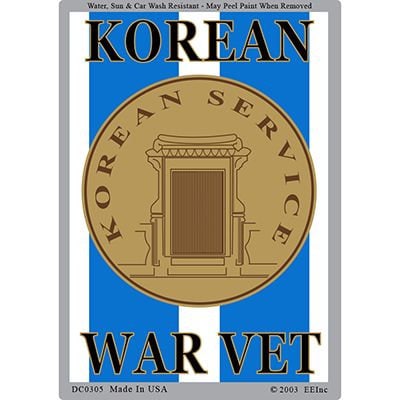 KOREA WAR VET Sticker Decal - United States Military Korean War Veteran Army Navy Marines Air Force Vets Military Craft Supply