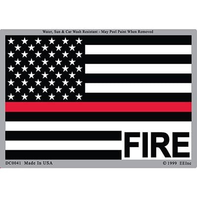 FIRE RED LINE American Flag Sticker Decal - Firefighter Rescue Fire Dept Thin Red Line Flag Emergency First Responder emt Craft Supply