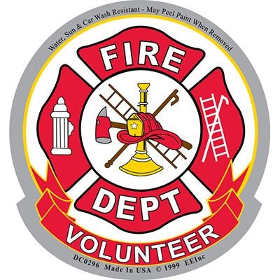 VOLUNTEER FIRE DEPT Sticker Decal - Firefighter Rescue Volunteer Fire Department Vol Emergency First Responder Emt Craft Supply