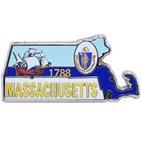 MASSACHUSETTS STATE Map Lapel Pin - The Bay State Enamel Pin for Backpack Tie Shirt Trading Button Pinback Craft Supply