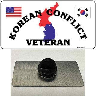 Korean Conflict Veteran Lapel Pin - United States Military Vet American Flag Metal Hat Pin Backpack Tie Shirt Button Pinback Craft Supply