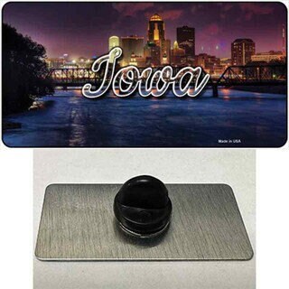 Iowa Bridge City Lights State Lapel Pin - United States Tourist Travel Gift Metal Hat Pin Backpack Tie Shirt Button Pinback Craft Supply