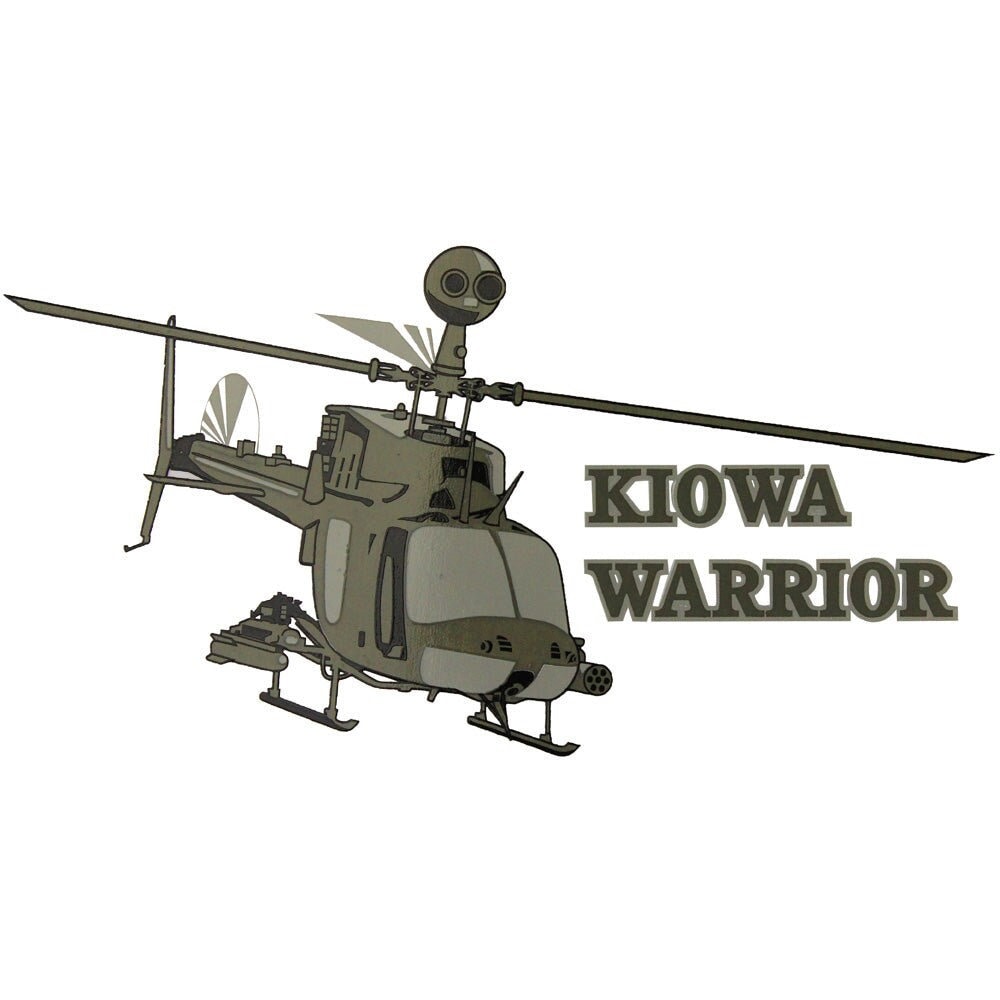 KIOWA WARRIOR Army Helicopter Clear Decal Sticker - United States Army OH-58D Kiowa Warrior Clear Decal Car Truck Window Vehicle Military