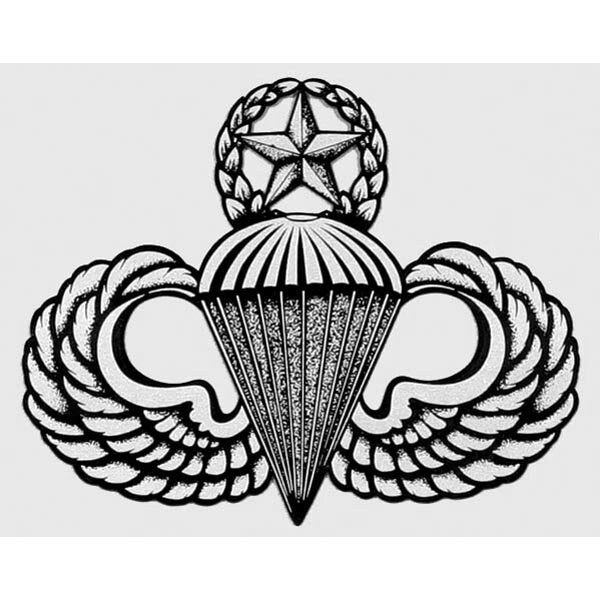 U.S. Army Master Parachutist Badge Clear Decal Sticker - United States ARMY Jump Wings Clear Decal Car Truck Window Vehicle Military