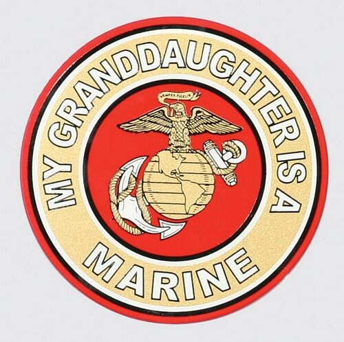 My Granddaughter is a MARINE Clear Decal Sticker - United States Marines Clear Decal For Car Truck Window Vehicle Military USMC Craft Supply