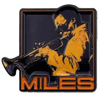 MILES DAVIS Playing Trumpet Lapel Pin - 1.25 Inch - American Trumpeter Bandleader Composer Legend Enamel Lapel Pin Craft Supply
