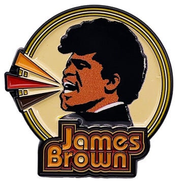JAMES BROWN Singing Circle Lapel Pin - 1.25 Inch - R&B Soul Funk Music Legend Musician Enamel Lapel Pin Craft Supply