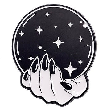 Crystal Ball Lapel Pin - 1.25 Inch - Enamel Fortune Teller Orbuculum Crystal Clear Enamel Lapel Pin Craft Supply