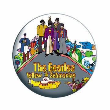 THE BEATLES Yellow Submarine Pinback Button Badge - Ringo Paul George John Submarine Album Cover Rock Band - Round 1.25" Button Craft Supply