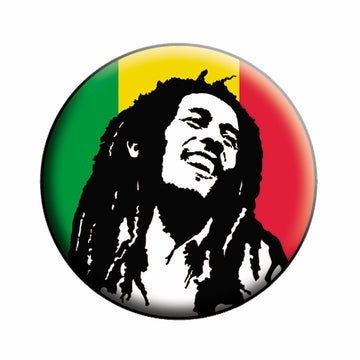 BOB MARLEY Pinback Button Badge - Smiling One Love Wailers Album Jamaican Reggae Singer Guitarist - Round 1.25" Button Craft Supply