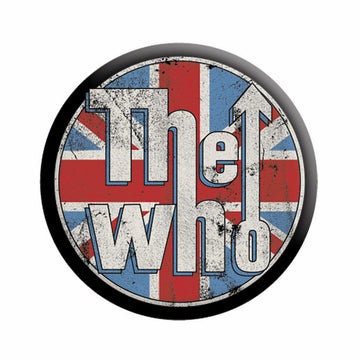 THE WHO Logo Pinback Button Badge - Union Jack British Flag The Who Logo Rock Band Album Music - Round 1.25" Button Craft Supply