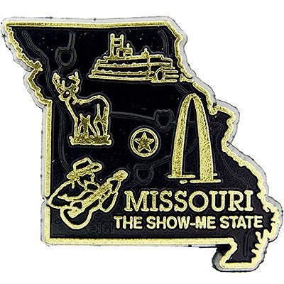 Missouri State Shaped Magnet - Vintage Map Show Me State Souvenir Flexible Rubber Magnet for Refrigerator Car Office Home Automotive