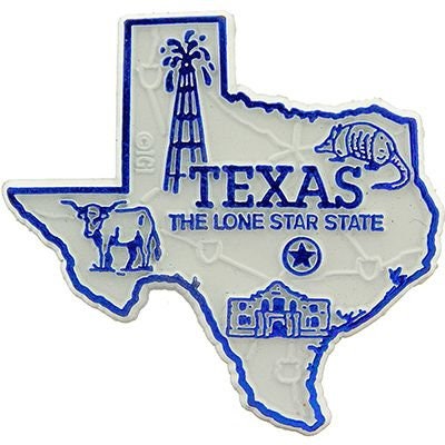 Texas State Shaped Magnet - Vintage Map The Lonestar State Souvenir Flexible Rubber Magnet for Refrigerator Car Office Home Automotive