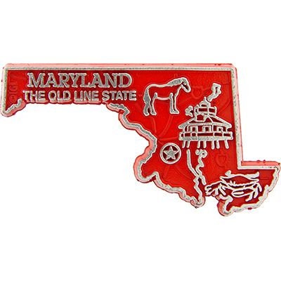 Maryland State Shaped Magnet - Vintage Map The First State Souvenir Flexible Rubber Magnet for Refrigerator Car Office Home Automotive