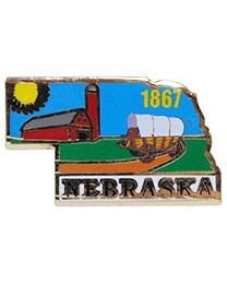 NEBRASKA STATE Map Lapel Pin - Cornhusker State Nebraska Enamel Pin for Backpack Tie Shirt Trading Button Pinback Craft Supply