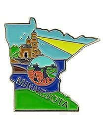 MINNESOTA STATE Map Lapel Pin - The Star of the North State Minnesota Enamel Pin for Backpack Tie Shirt Trading Button Pinback Craft Supply