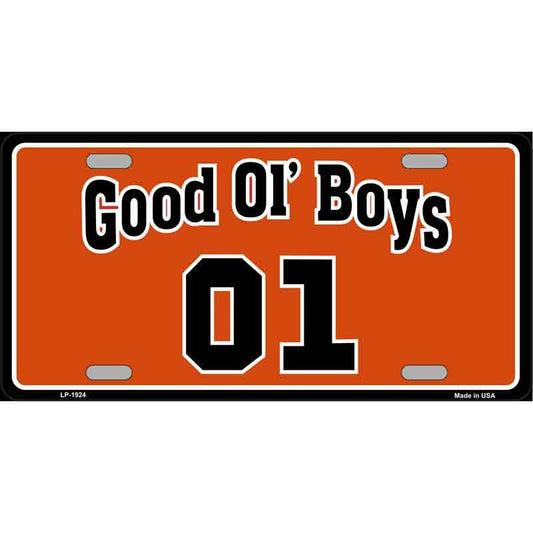 01 DUKES OF HAZARD Good Ol' Boys Metal License Plate - Classic Television Series General Lee Hazzard County Craft Supply