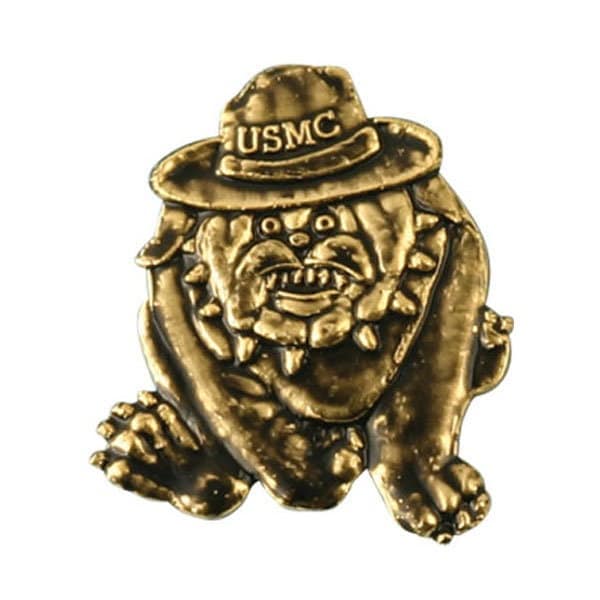 USMC Bulldog Lapel Pin - Marine Corps Bulldog Running Gold Pin for Backpack Tie Shirt Trading Button Pinback Craft Supply