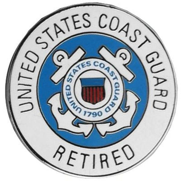 Retired United States Coast Guard Lapel Pin - USCG Retired Military Enamel Pin for Backpack Tie Shirt Button Pinback Craft Supply