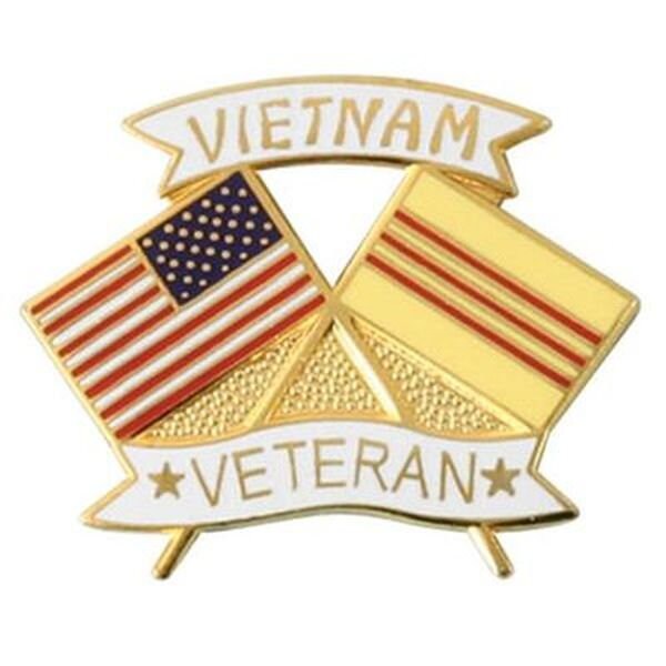 VIETNAM VETERAN Lapel Pin - American Flag Veteran Vietnam War United States Military Enamel Pin Backpack Tie Shirt Trading Button Pinback