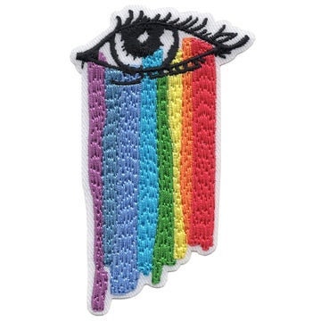 Crying Rainbow Patch - 2.3x3.7 Inch - Rainbow Pride LGBTQ+ Embroidered Patch Applique Craft Supply