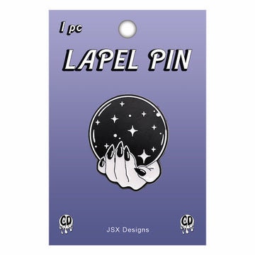 Crystal Ball Lapel Pin - 1.25 Inch - Enamel Fortune Teller Orbuculum Crystal Clear Enamel Lapel Pin Craft Supply
