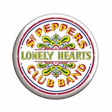 THE BEATLES Pinback Button Badge - Ringo Paul George John Sgt. Pepper Logo Album 1967 Rock Band - Round 1.25" Button Craft Supply