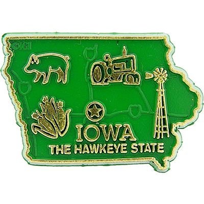 Iowa State Shaped Magnet - Vintage Map Hawkeye State Souvenir Flexible Rubber Magnet for Refrigerator Car Office Home Automotive