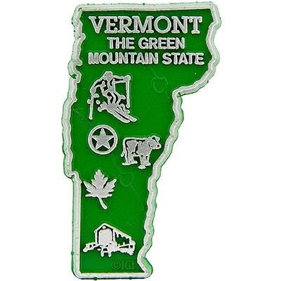 Vermont State Shaped Magnet - Vintage Map Green Mountain State Souvenir Flexible Rubber Magnet for Refrigerator Car Office Home Automotive