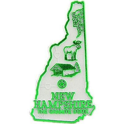 New Hampshire State Shaped Magnet - Vintage Map Granite State Souvenir Flexible Rubber Magnet for Refrigerator Car Office Home Automotive